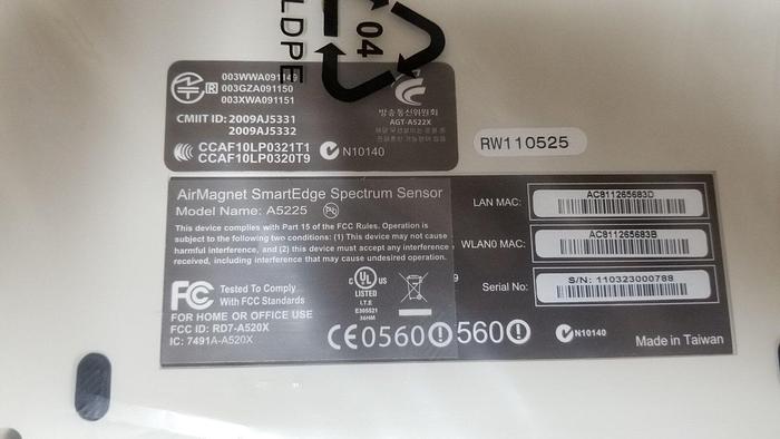 Fluke A5225 AirMagnet Spectrum Sensor NEW IN BOX