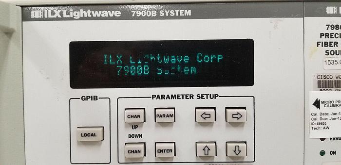 Used ILX Lightwave 7900B with (2) 79800E Fiber Optic Sources