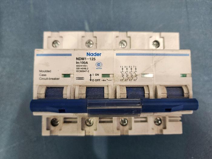 Used NADER NDM1-125 Moulded Case Circuit Breaker 100A