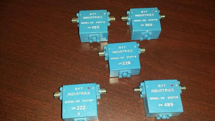 Used RYT INDUSTRIES 200719 Microwave Isolators Lot of 5!