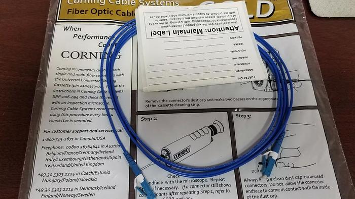 Corning 1F XB2.0 LCUPC/LCUPC 2M Fiber Optic Cable Assembly Box of 80 NEW!