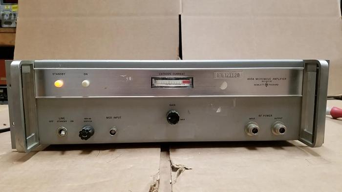 Used HP 493A Microwave Amplifier 4.0-8.0GHz Good!