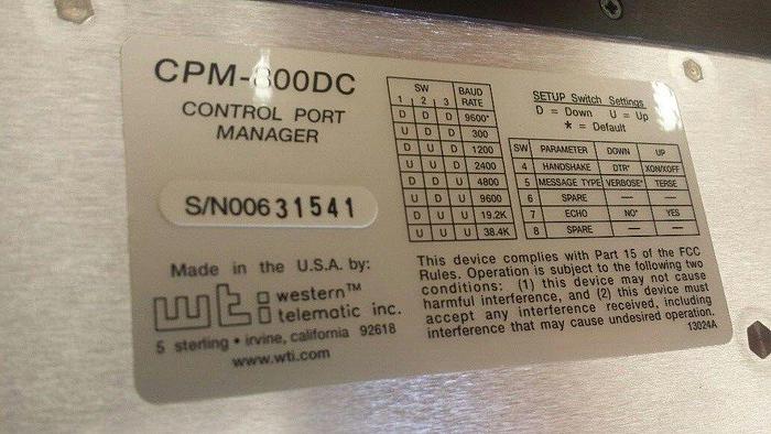 Used WTI CPM-800DC Control Port Manager