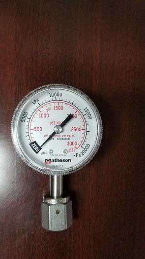 Used Matheson 63-2233V 0-3000PSI Gauge