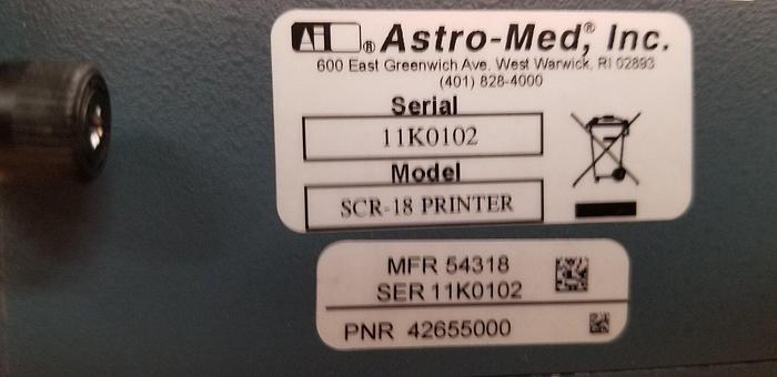 Used Astro-Med SCR-18 Printer