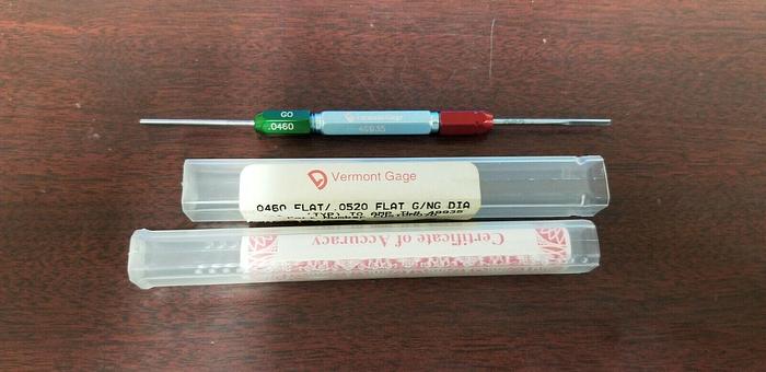 Used Vermont Gage .0460 Flat/.0520 Flat GO/NG Gage