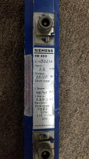 Used Siemens RW89D Travelling Wave Tube Amplifier