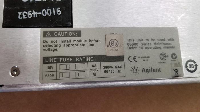 Used Agilent 66104A DC Power Module 0-60V/0-2.5A