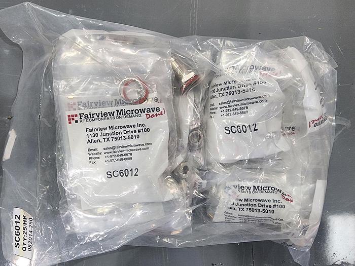 Fairview Microwave SC6012 BNCF-Bulkhead Connector Solder Adapter Lot of 50 NEW!