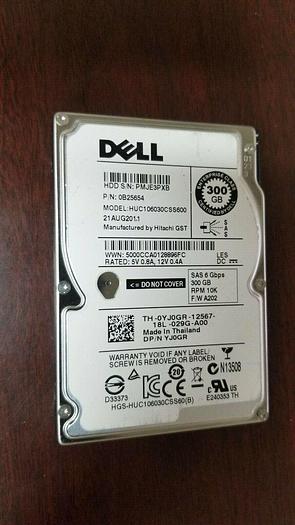 Used DELL YJ0GR HUC106030CSS600 300GB 2.5" SAS 6Gbps 10K Drive