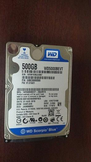 Used Western Digital WD5000BEVT-26A0RT0  500GB Laptop Drive