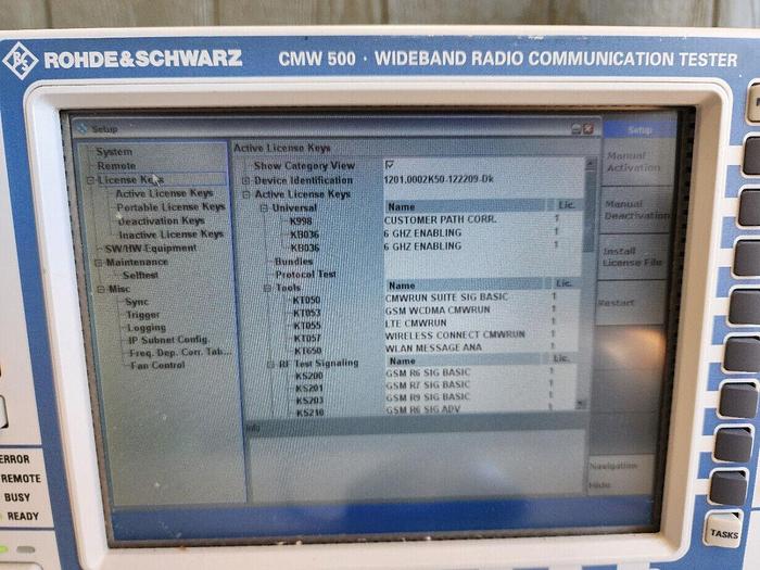 Used Rohde & Schwarz CMW500 Wideband Radio Communication Tester 6GHz Enabled Errors!