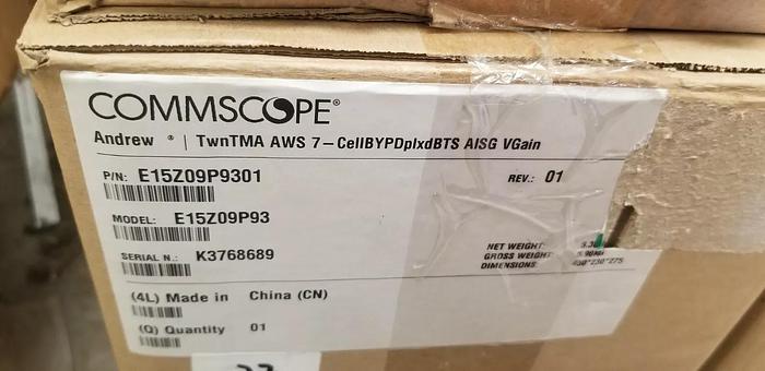 Commscope E15Z09P9301 TwnTMA 7-CellBYPDplxdBTS AISG VGAIN NEW!!