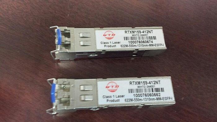 Used WTD  RTXM159-412NT  622M-550m-1310nm-MM-ESFP-I  Lot of 2