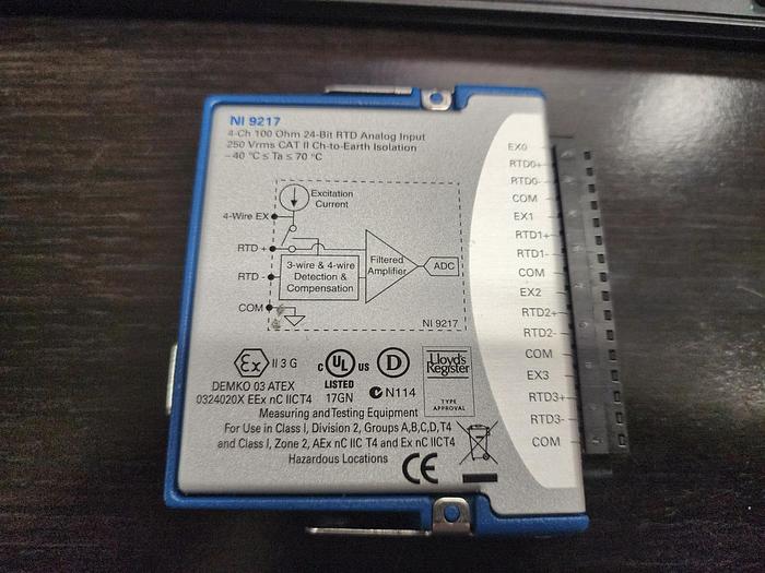 Used National Instruments NI 9217 4-Ch 100 Ohm 24-Bit RTD Analog Input Unit #4