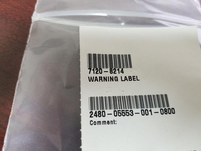 HP 7120-8214 Warning Label NEW!