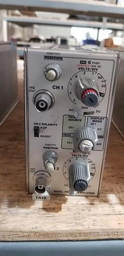 Used Tektronix 7A18 Dual Trace Amplifier Plug In Unit #3 READ!!