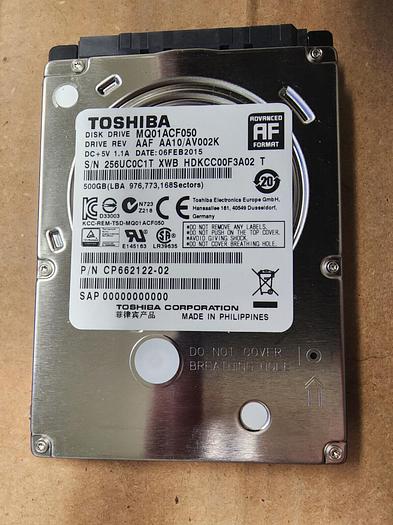 Used Toshiba MQ01ACF050 500GB 2.5" SATA HDD