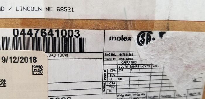 MOLEX 0447641003 Qty 605 2018DC NEW!