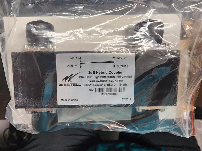 WESTELL HC3/617-2.7K/4310 Clearlink High Performance 3dB PIM Hybrid Coupler NEW!