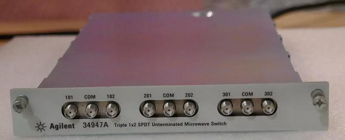 Used Agilent 34947A 4 GHz Triple 1x2 SPDT Unterminated Microwave Switch w/ OPT 004