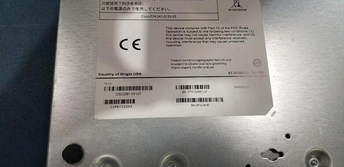 Used CISCO 881-K9 V01
