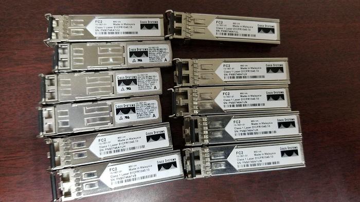 Used Cisco 10-1821-01 FC2 SFP Modules Lot of 11
