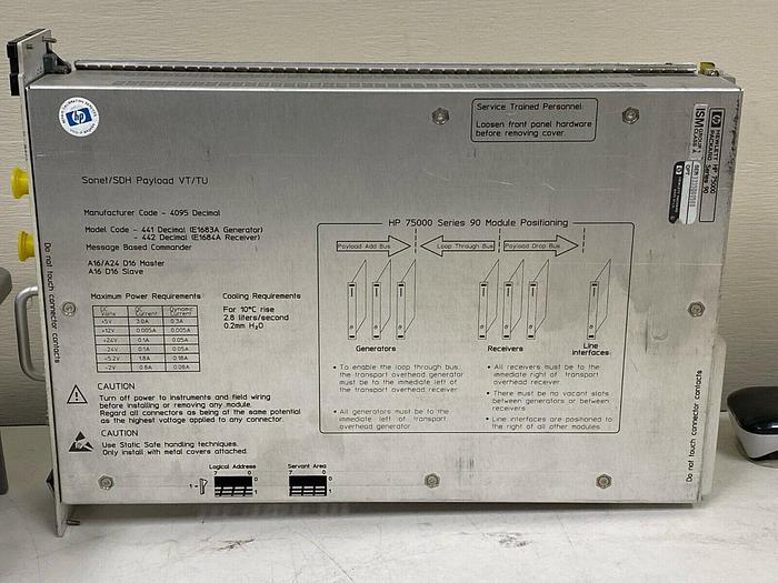 Used HP Agilent Keysight E1684A Sonet/SDH Payload VT/TU Reciever