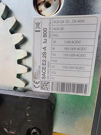 Used ABB SACE E2.2S-A 800 Amp Circuit Breaker