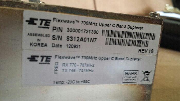 Used TE Connectivity Flexwave 700MHz Upper C Band Duplexer