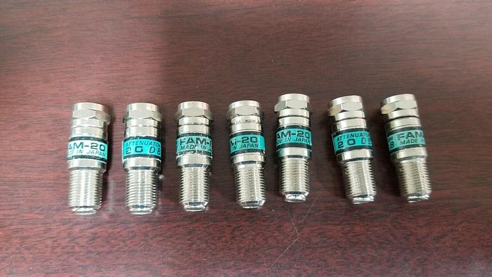 Used TONER FAM-20 Attenuator 75 Ohm 20dB Lot of 7
