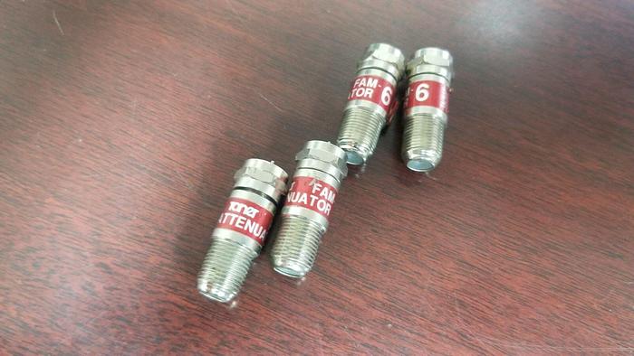 Used Toner FAM-6 75 Ohm 6dB Attenuators Lot of 4