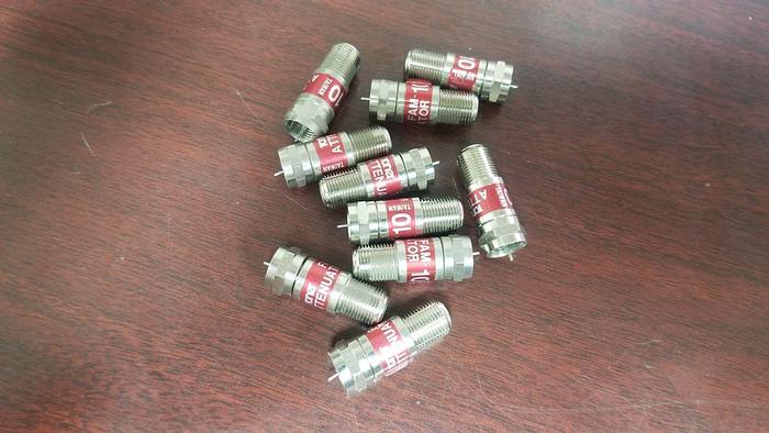 Used Toner FAM-10 75 Ohm 10dB Attenuator Lot of 10