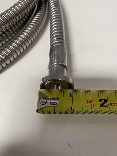Used Stainless Steel 108" Flexible Braided Hose w/ 1/2" Sanitary Fittings & 1/4" NPT