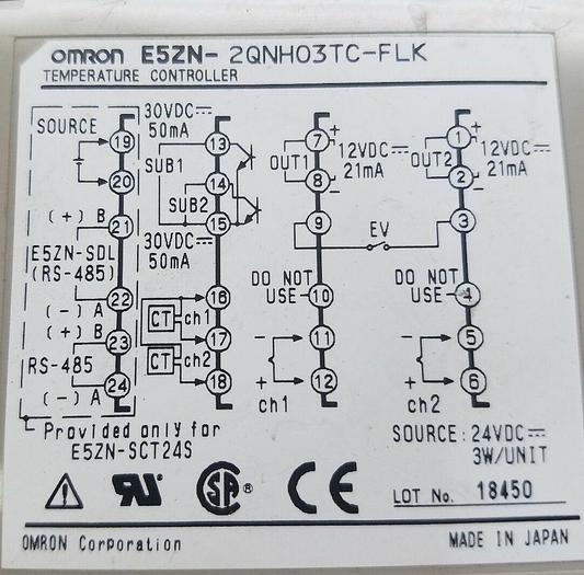 Used OMRON E5ZN-2QNHO3TC-FLK