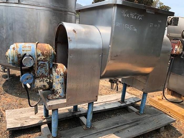 Used Mixer, Paddle, 27 CF, S/st, 5 HP 36" x 36" x 40" #S739355