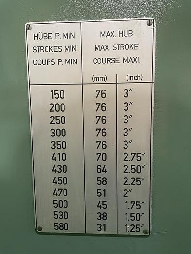 Used 60 Ton, BRUDERER, No. BSTA60, UNDER DRIVE HIGH SPEED PRESS