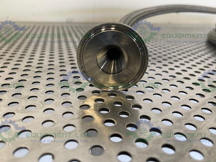 Used 240" Stainless Steel Braided Hose w/ 1" to 1/2" Sanitary Fitting