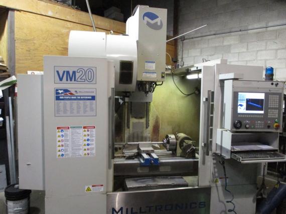 40"X, 20"Y, 26"Z, MILLTRONICS, VM20, 2008, CNC VERTICAL MACHINING CENTER