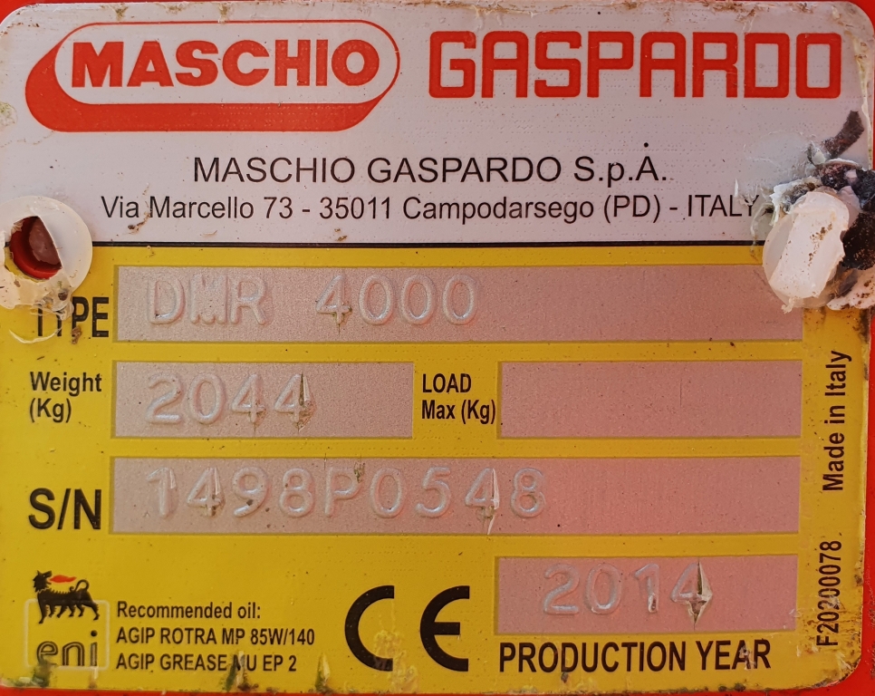 Used Maschio DMR 4000 Power Harrow