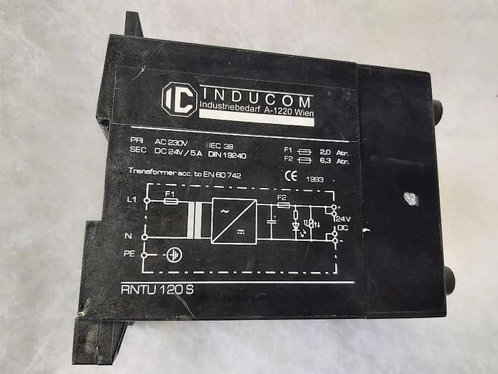 Usado Fuente de alimentación, 230V -> 24V/DC 5A, RNTU 120 S, Inducom, usada