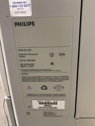 Used Philips IU22 - PARTS UNIT