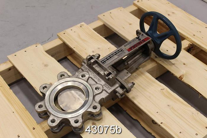Used Dezurik 4" Hand Operated Knife Gate Valve #43075