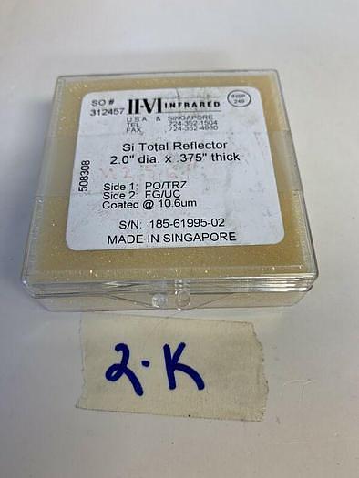 Used II-VI 312457 Si Total Reflector 2.0”Dia. X .375”Thick Coated @10.6um