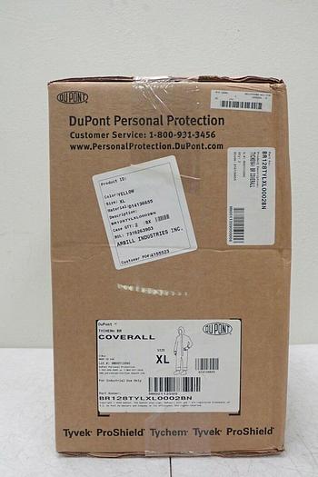 Used Dupont Tychem BR BR128TYLXL0002BN Yellow Coverall, Size XL, 2/Box