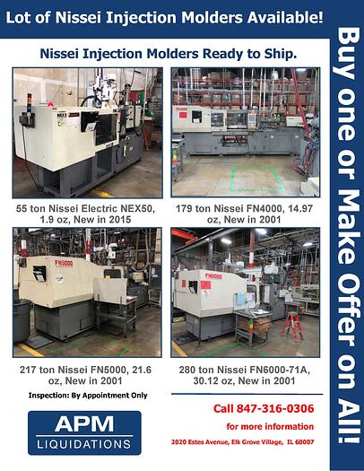 Used Lot of Nissei Injection Molders Available!
