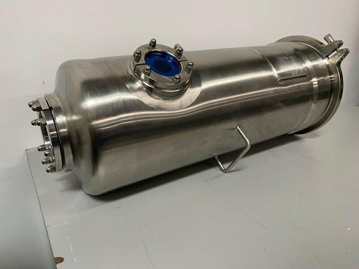 Used T&C 25 Liter Stainless Steel Pressure Vessel 12" w/ Top & Side Glass View Ports