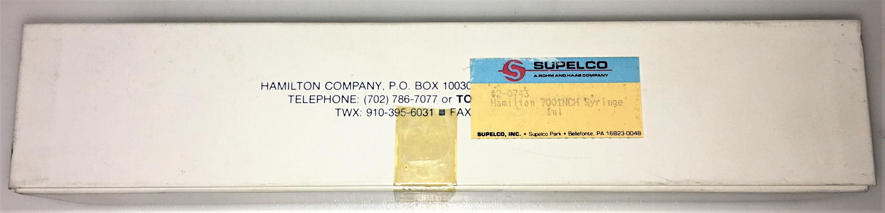 New Open Box Hamilton 80104 Microliter #7001N Injection Syringe with Chaney Adapter - 1 μL