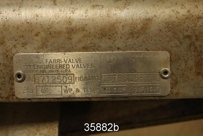 Used Fabri 6" Hand Operated Knife Gate Valve #35882