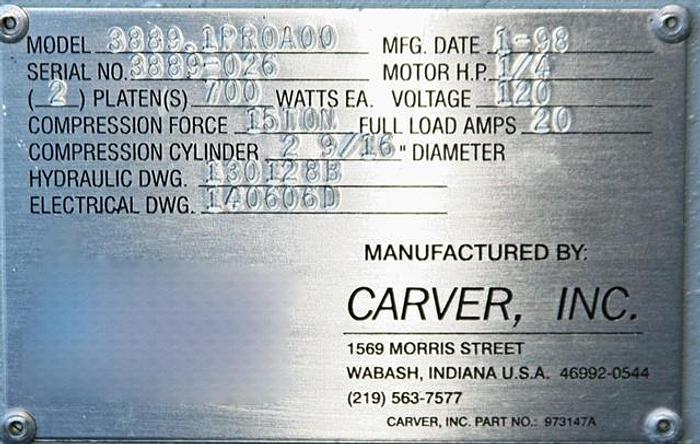 Used Carver Auto C-NE Lab Press w/ Controls
